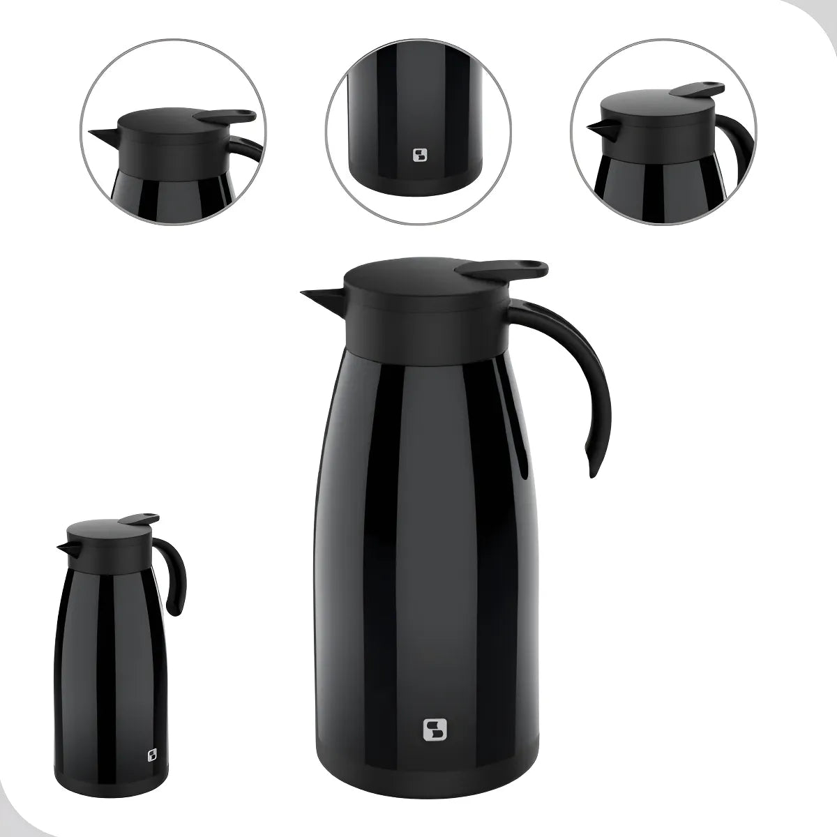 Bule Termico Elegance 1,5l Preta Soprano Garrafa Termica