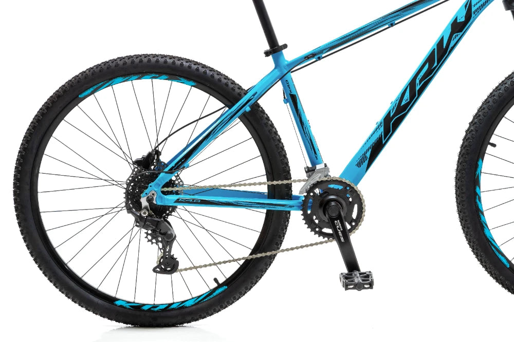 Bicicleta 29 Alumínio Shimano CUES 18v Freio Hidr. Trava guidão W18 Azul/Preto 15.5" – foto 2