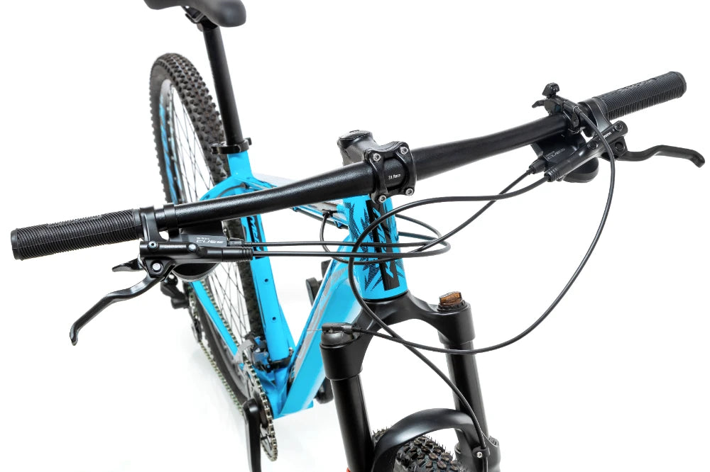 Bicicleta 29 Alumínio Shimano CUES 18v Freio Hidr. Trava guidão W18 Azul/Preto 15.5" – foto 4