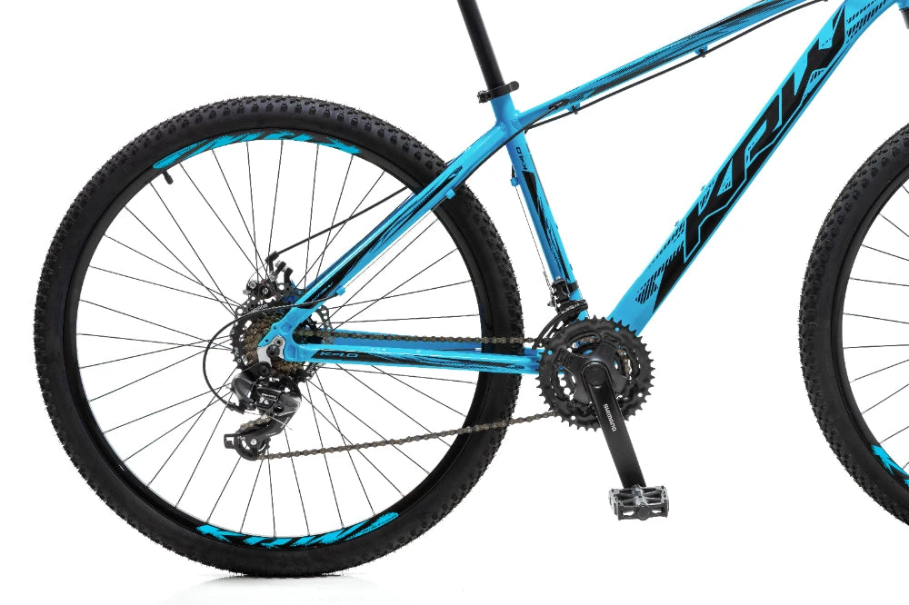 Bicicleta 29 Alum 21v Shimano Mega Ranger Susp. Hidr. Trava Ombro W19 Azul/Preto 15.5" – foto 2