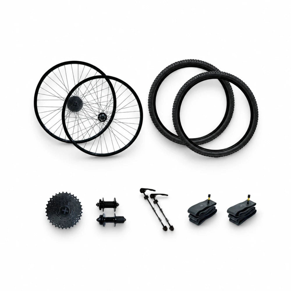 Kit par de rodas Aro 29 com pneu Alumínio Aero Cubo Cassete 8 Velocidades