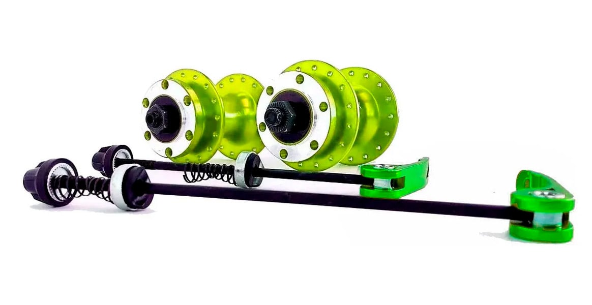 Par De Cubo Mtb Flay 32 Furos Rolamentado Alumínio K7 Verde – foto 2