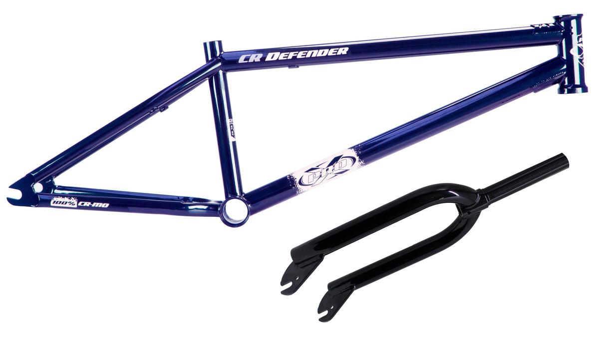 Quadro e garfo cr-mo defender 21" 2025 - camaleao azul - bmx profissonal