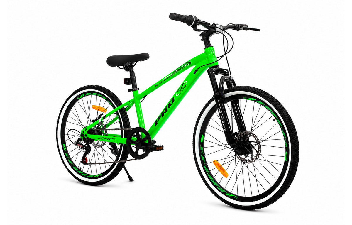 Bicicleta aro 24" pro-x x-fun freio a disc - mtb cor:verde