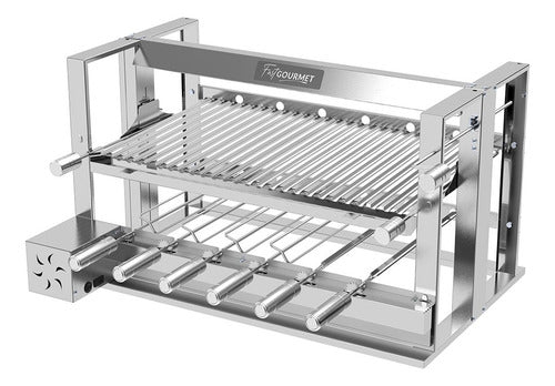 Churrasqueira Elevatória Gourmet C/1 Grelha E 6 Espetos