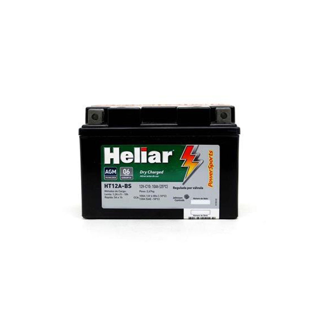 Heliar Dry Charged 10ah Heliar HT-12A-BS Kawasaki Ninja 1000/Ninja 650 R/Ninja ZX-7R, Sundown V Blade 250