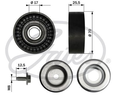 Polia Micro V Gates 36166 Ford Fiesta/Ka/Ecosport/Focus/Courier
