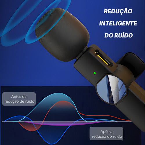 Microfone Lapela Sem Fio Profissional Mini Portátil Youtuber