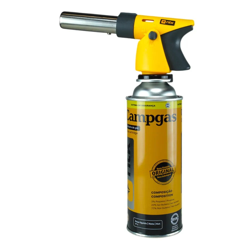 Maçarico Torch One Click Para Camping Cozinha Inox 165mm