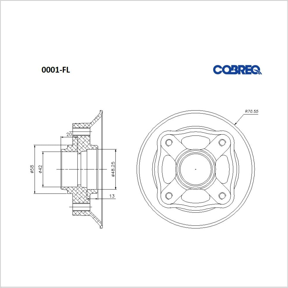 Flange Roda Traseiro Cobreq 0001-FL Honda CG 150 Titan