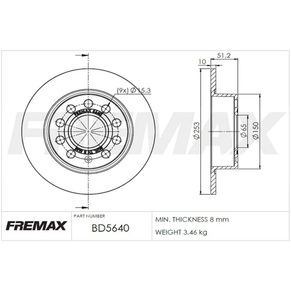 Disco Fremax BD5640 Caixa com 2 VW Fusca/Jetta/Golf