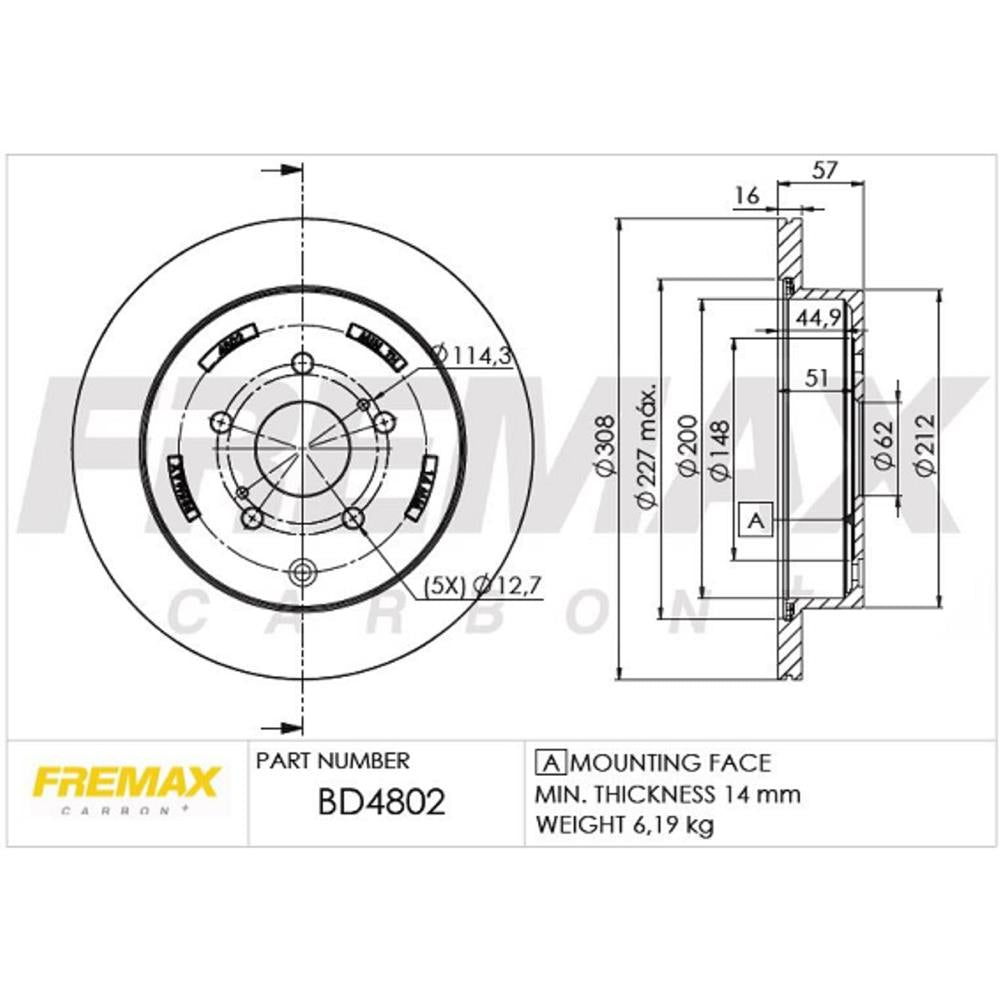 Disco de Freio Ventilado Traseiro Fremax BD4802 Caixa com 2 Suzuki Grand Vitara