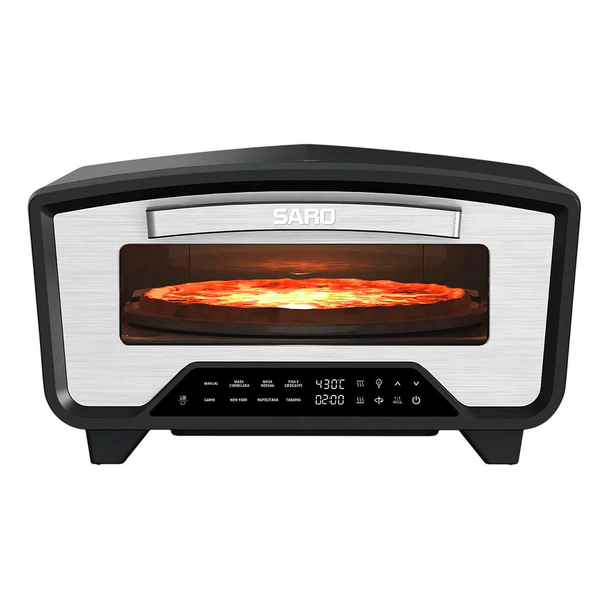 Forno de Pizza Elétrico Compacto Italiano 40 cm Saro FC4022 220V Pedra Giratória