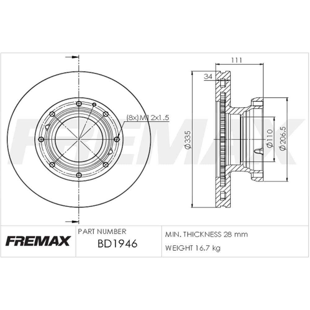 Disco Fremax BD1946 Mercedes Accelo