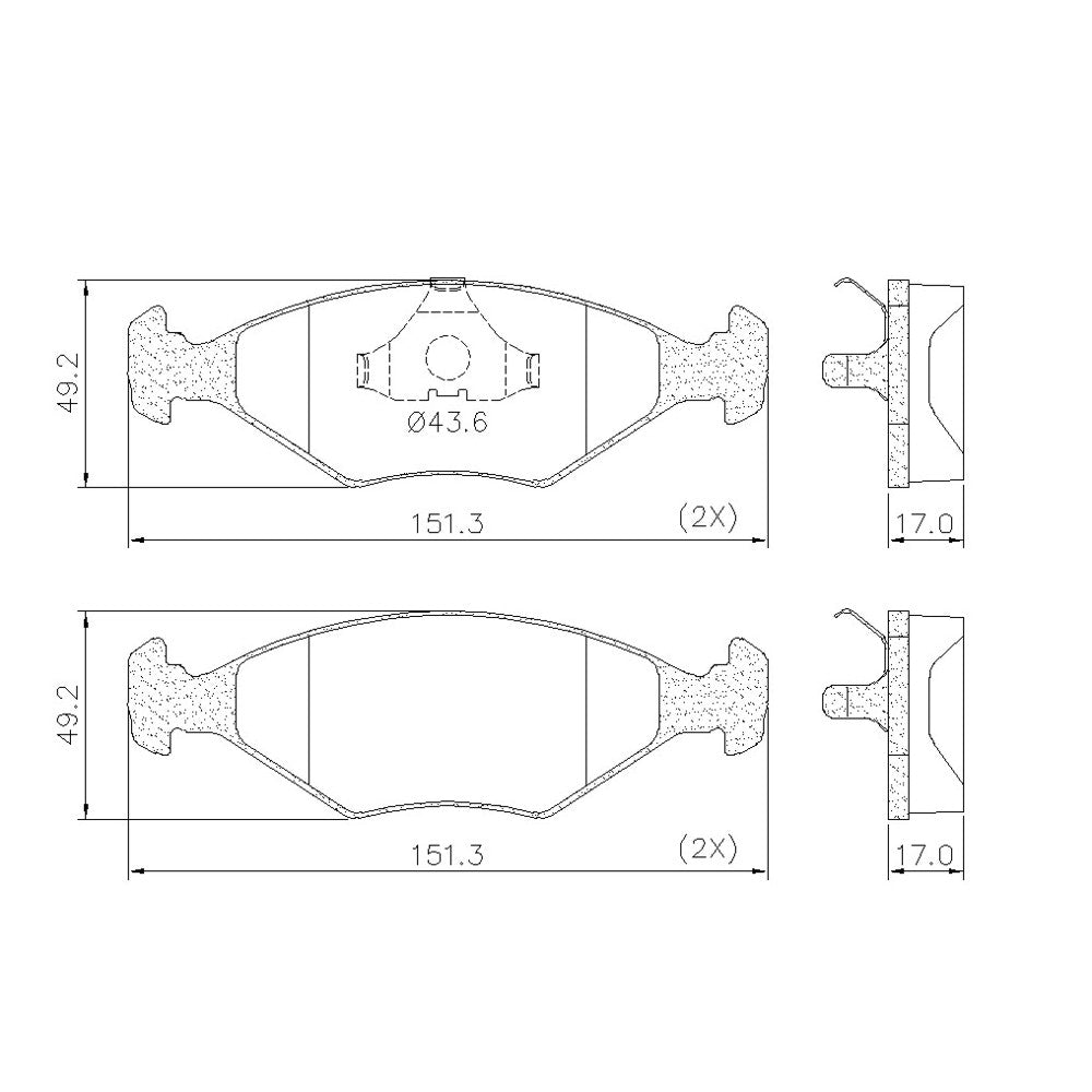 Pastilha de Freio Dianteira Fras-le P-47 Fiat Fiorino Pick up (146_)/Uno (146_, 158_)/Tipo (160_)