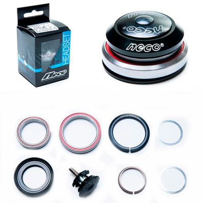 Caixa Direcão Ahead Tapered IS, 1.5x1.1/8, Integrado, Neco H373, Alumínio, Preto, Rolamento Selado 42mm/52mm, Pista Alum 39,8mm – Jogo – foto 1