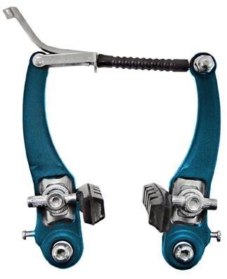 Freio V-brake, Nylon/ Aço, Yd-v09, Azul, 110mm, com Ajuste de Tensão, Sapata Pino, com Parafusos e Arruelas, 220G / PR Yamada – Jogo – foto 1