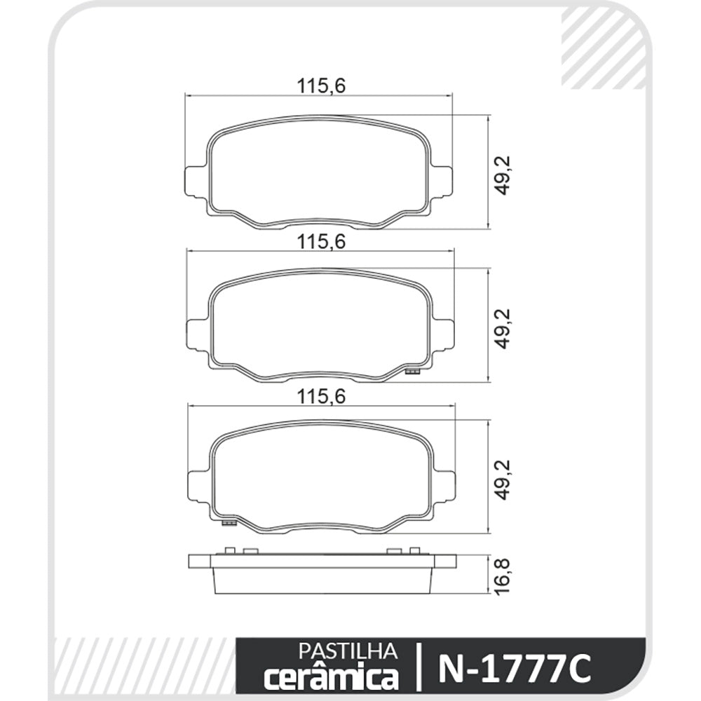Pastilha de Freio Cobreq N-1777C Jeep Renegade/Compass/Commander