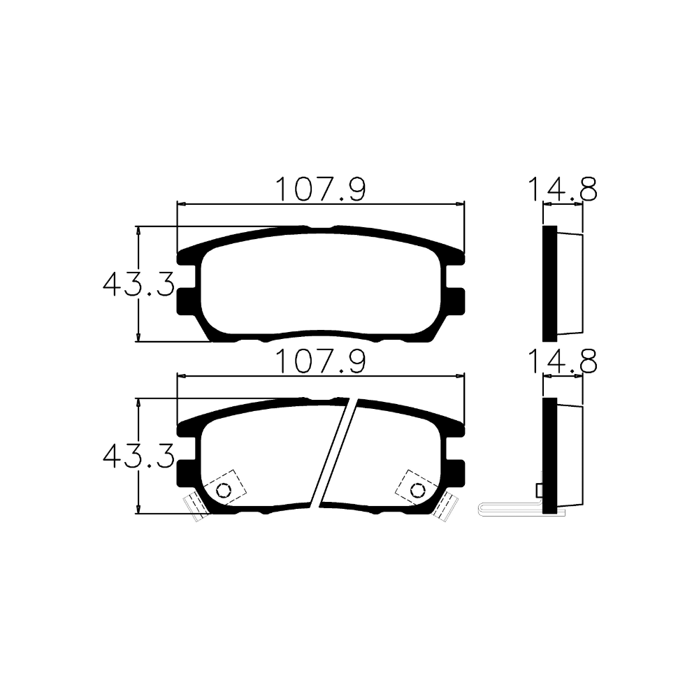 Pastilha de Freio Traseira Authomix PFA2164 Mitsubishi Pajero