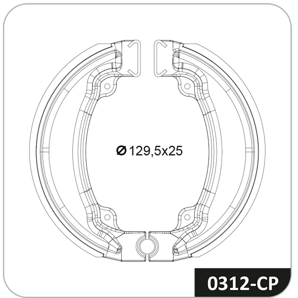 Patim de Freio Cobreq 0312-CP Honda Xlx 250 R/XL 125/Xlx 250R/CG 125/CG 125 Today/XL 250 R/CG 125 Cargo/CG 125 Titan, Shineray Max 150
