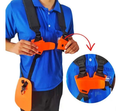 Cinto Sustentação Duplo Reforçado Universal Para Roçadeira