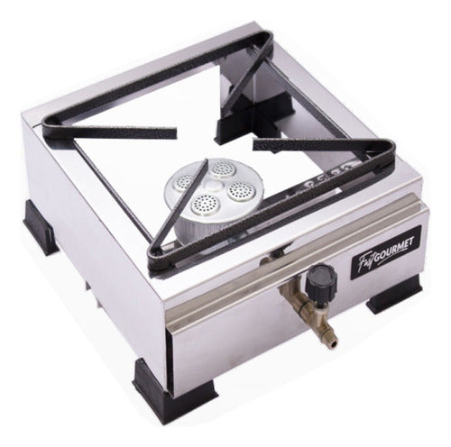 Fogão Industrial 1 Boca Inox À Gás Fast Gorumet 1 Queimador