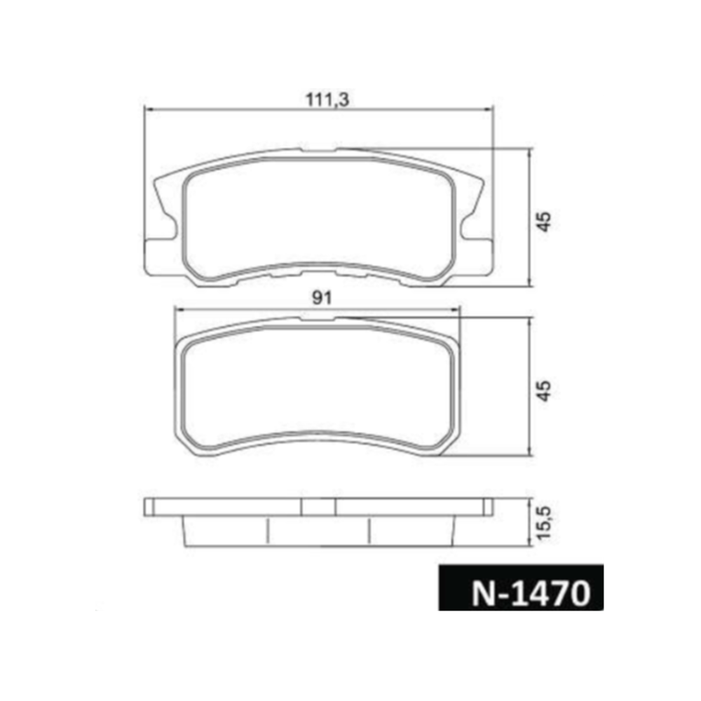 Pastilha de Freio Cobreq N-1470 Mitsubishi Lancer/Pajero/Outlander/Asx/Grandis, Volvo C30, Hyundai H-1 Starex