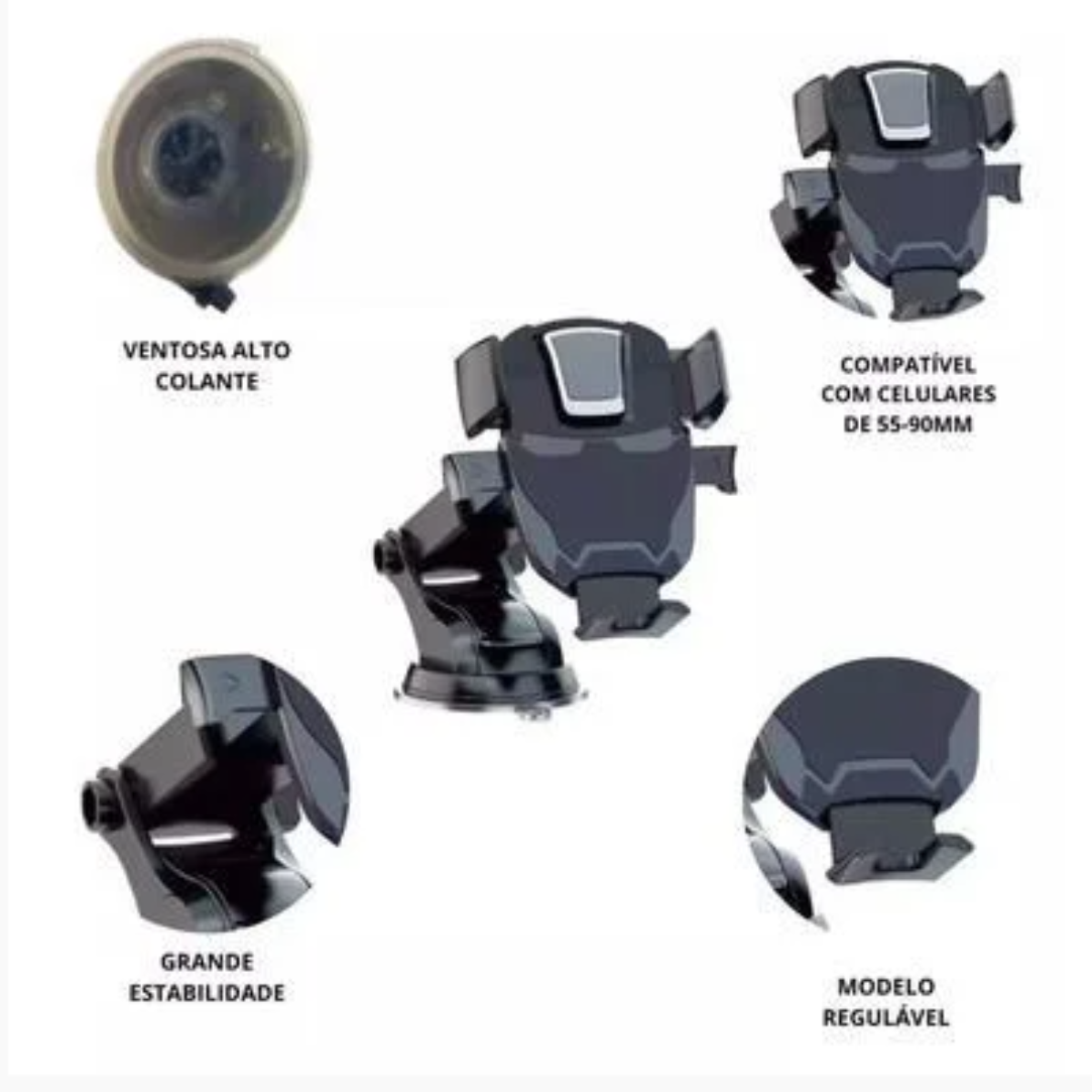 Suporte Veicular Celular Ventosa Tomate MTG-213 Ajustável