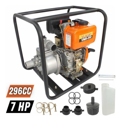 Motobomba Auto Escorvante À Diesel 4 Tempos Vmb20d Vulcan 2p