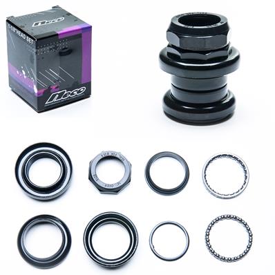 Caixa Direcão Rosca EC, Over 1.1/8 x Interno 25,4mm, Neco H841ew, Aço, Preto, Colar 5/32x22, Caixas 34mm, Pista 30mm, Altura 27/11mm, 8 Pcs – Jogo – foto 1