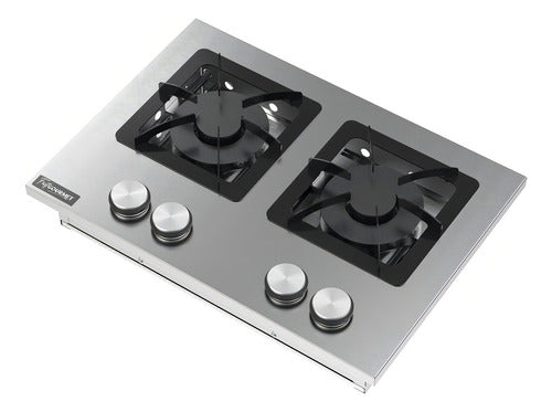 Fogão Cooktop 2 Qquemaidores Duplos Fast Gourmet Inox