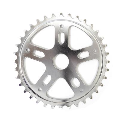 Roda Dentada em Aço 36D 5 Brazos Cromado com Furo - Logan