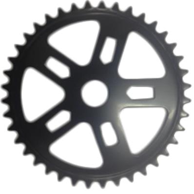 Roda Dentada Aço 40 Dentes 5 Braços Preto com Furo