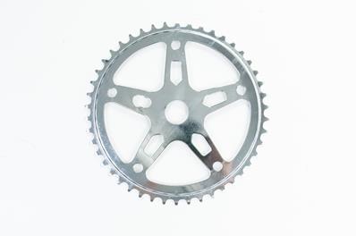 Roda Dentada, Aço, 46 Dentes, 5 Braços, Cromado, com Furo para Cobre Corrente Longheng – foto 3