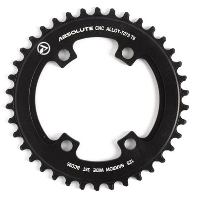 Coroa Absolute Prime Narrow Wide 38D Shimano Assim. 7075 Alumínio 4 Furos BCD 96Mm - P/ 9 a 12V - 96g