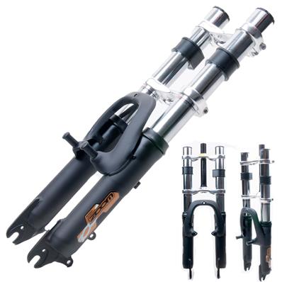 Garfo Downhill 620Dh Aço Preto, Suspensão Mola/Elástico 21mm, Disco/V-Brake -Travel 50mm Gordo/Zoom