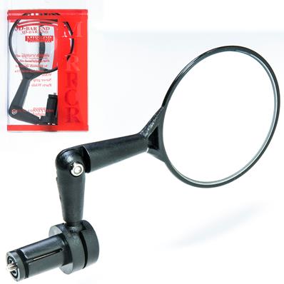 Espelho Retrovisor Redondo Preto DX2002 Convexo com Bucha (diam:19 a 22mm) Wei Jia – foto 1