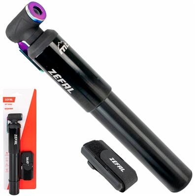 Bomba de Mão, Zéfal Mt Mini, 58 Psi, Alumínio, com Conexão Retrátil, 230mm, para Pneus Alto Volume Até 3.0, Presta / schrader, Preto – Jogo – foto 1