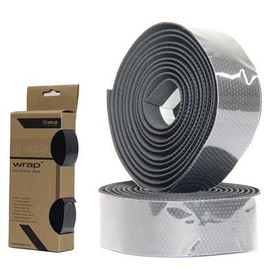 Fita de Guidão, Velo Vlt-5073, PU, Shockproof, Absorve Vibrações, com Tampas, Preto – Par – foto 1