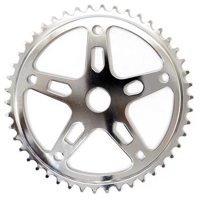 Roda Dentada Aço 40D 5 Braços Cromada Com Furo