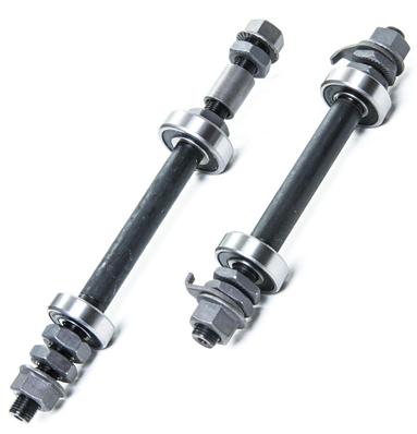 Eixo Usinado Zinc, Dianteiro, 140mm, 65mm Entre Batentes, 2X Rolamento 6000 2rs, Traseiro 185mm com Espac, 75mm Entre Batentes – Par – foto 1