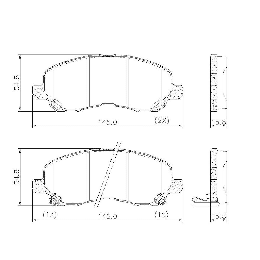 Pastilha de Freio Dianteira Fras-le PD/631 PD/1788 Mitsubishi Outlander/Asx/Airtrek/Lancer/Eclipse, Chrysler Sebring