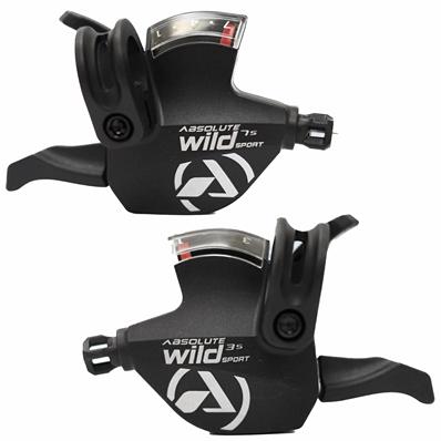 Alavanca, 3x7v, Absolute Wild Sport, Index, Nylon, com Cabos, com Display, Compatível Shimano, Preto, sem Caixa – Par – foto 1