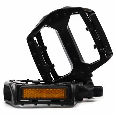 Pedal Free Style, Alumínio, Preto, Eixo 9/16 (inglês), Esferas, com Refletor, 120 x 90mm - Importado Shandong – Par – foto 1