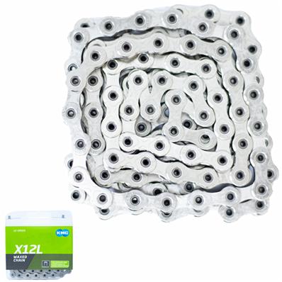 Corrente, 12v, Index, Kmc X12lw, 1/2X11/128X126 Elos, Prata / prata – foto 1