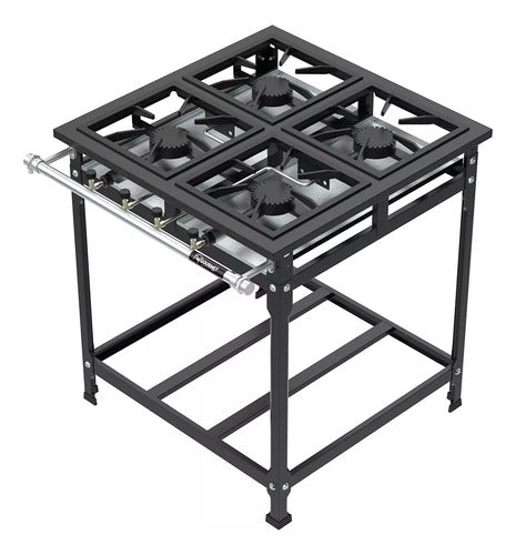 Fogão Industrial Fast Gourmet 4 Bocas Alta Pressão 4qs