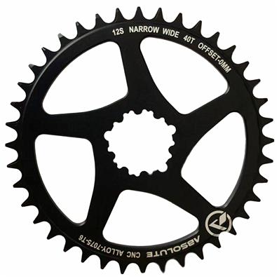 Coroa 40d, Alumínio 7075, Absolute Prime D, Comp / sram Direct, Preto – foto 1