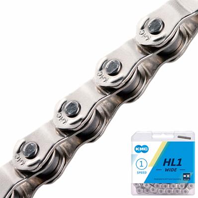 Corrente, Single Speed, Half Link, Kmc Hl1-w, 1/2X1/8X100 Elos, Prata – foto 1