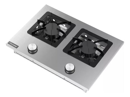 Fogão Cooktop 2 Qquemaidores Simples Fast Gourmet Inox