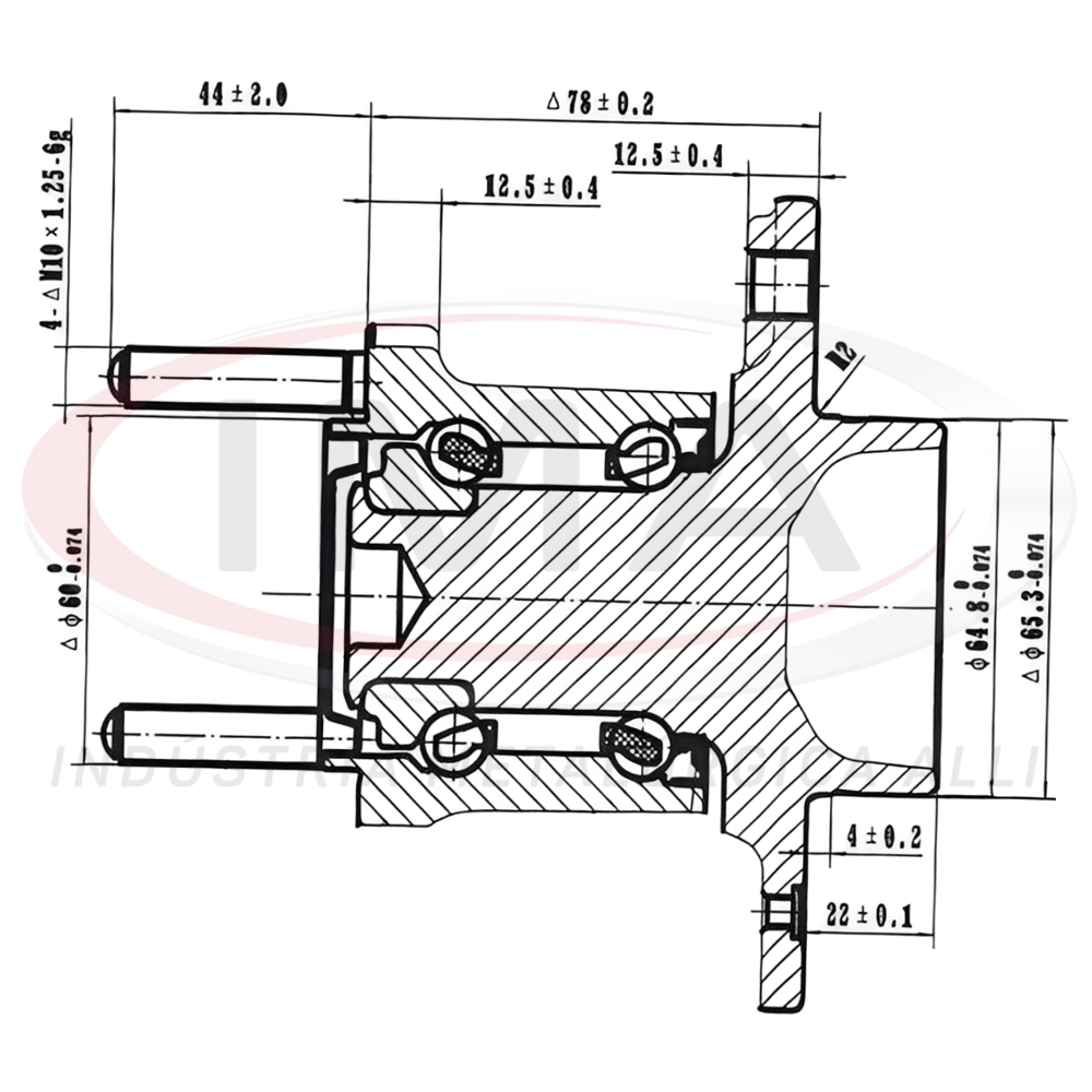 Cubo de Roda Traseiro com Rolamento Ima AL-511 GM Zafira/Astra/Vectra